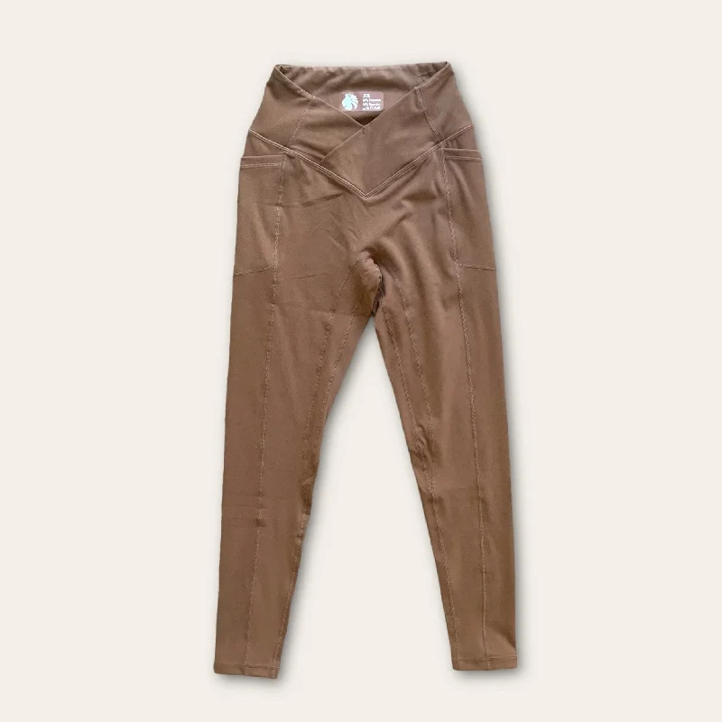 Crossover Leggings - Mocha Comfortable Capri-Length Leggings