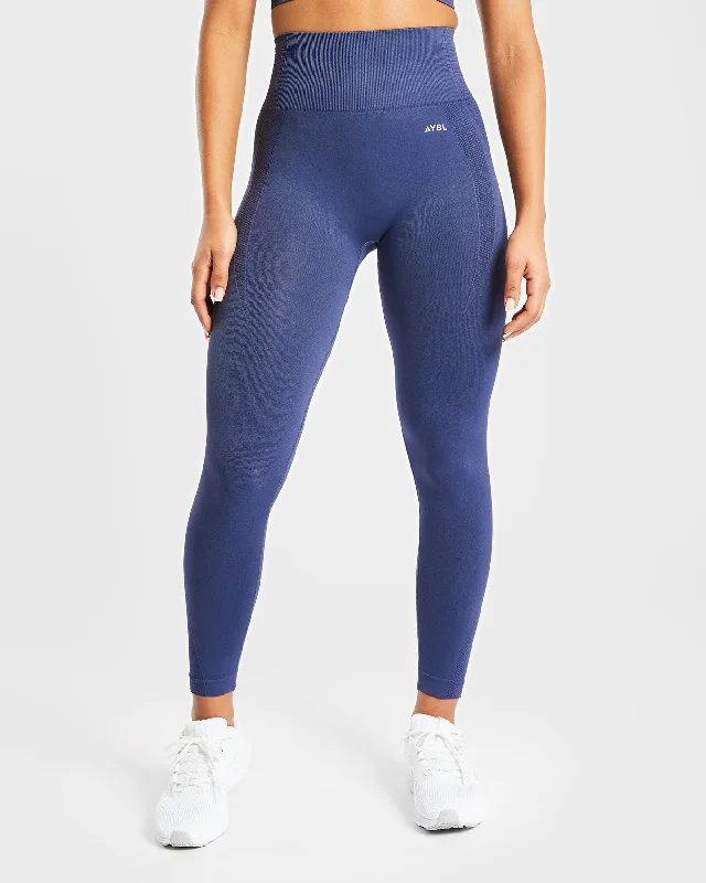 Balance V2 Seamless Leggings - Navy Blue Fashionable Tummy Control Leggings