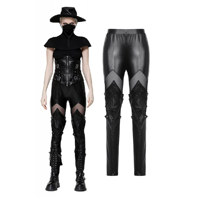 Women's Punk Armor Webbing Leggings Stylish Stretch Print Leggings