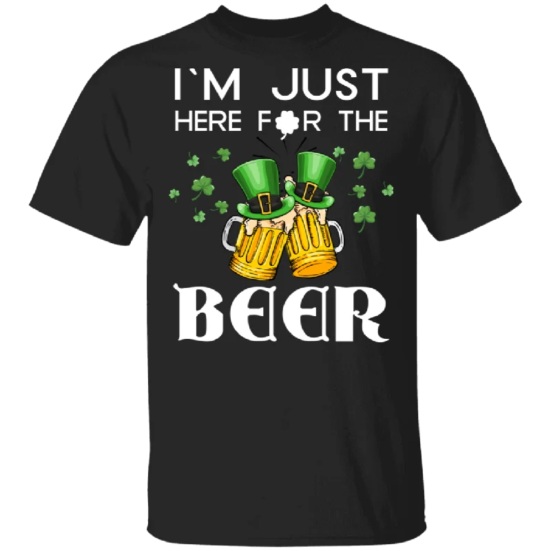 I'm Just Here For The Beer Drunker St Patrick's Day Gifts T-Shirt Print Jacquard Patchwork