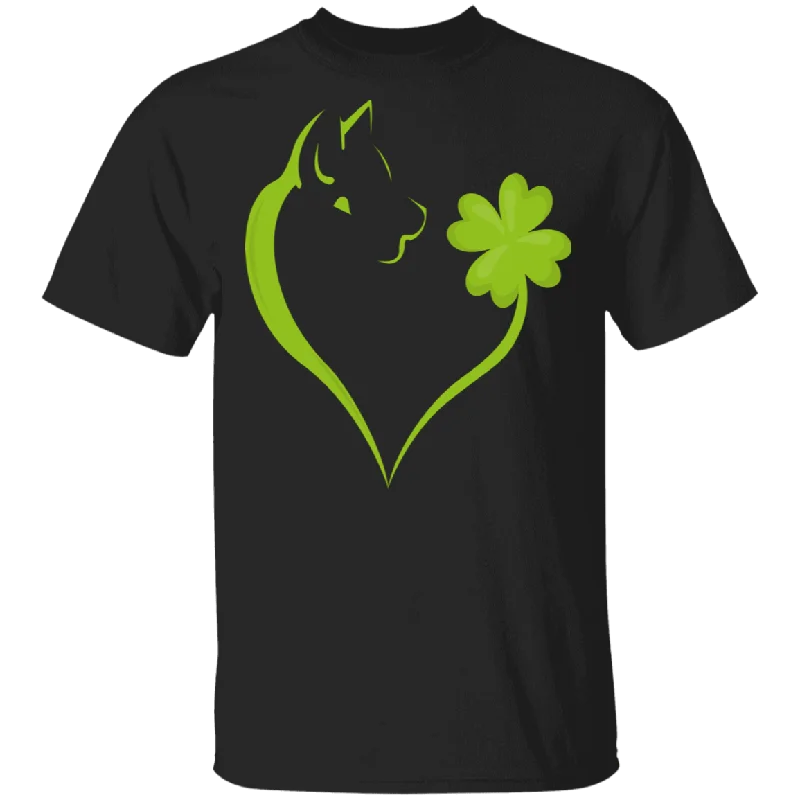 Dabbing Shamrock Dog Heart St Patrick's Day Irish Gifts T-Shirt Collared Crew Neck Turtle Neck