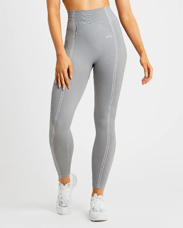 Reflex Seamless Leggings - Grey Stylish Patterned Active Leggings