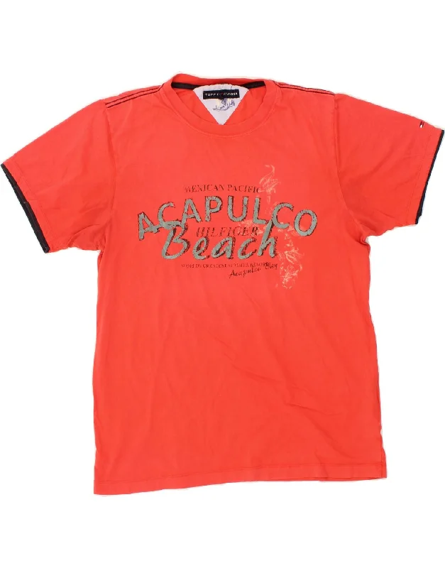 TOMMY HILFIGER Mens Graphic T-Shirt Top XL Orange Cotton Satin Fabric Silk Fabric Chiffon Fabric TOMMY HILFIGER Mens Graphic T-Shirt Top XL Orange Cotton Satin Fabric Silk Fabric Chiffon Fabric