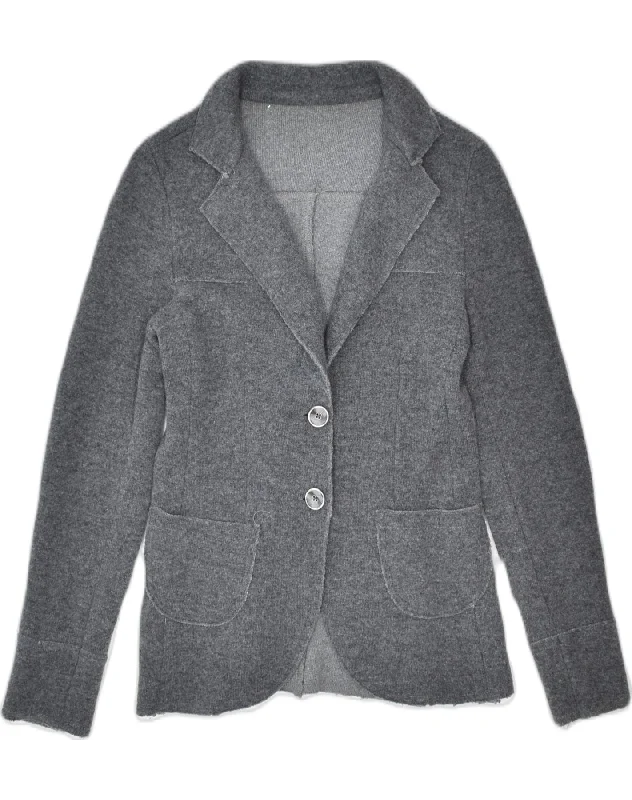 VINTAGE Womens 2 Button Blazer Jacket UK 8 Small Grey Cotton Mesh Jacket Canvas Jacket Denim Jacket VINTAGE Womens 2 Button Blazer Jacket UK 8 Small Grey Cotton Mesh Jacket Canvas Jacket Denim Jacket
