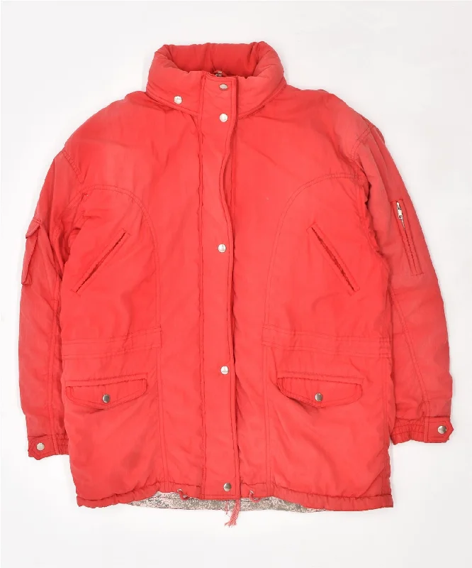 RESERVE Womens Windbreaker Jacket UK 18 XL Red Polyester Collared Jacket Crew Neck Jacket Turtle Neck Jacket