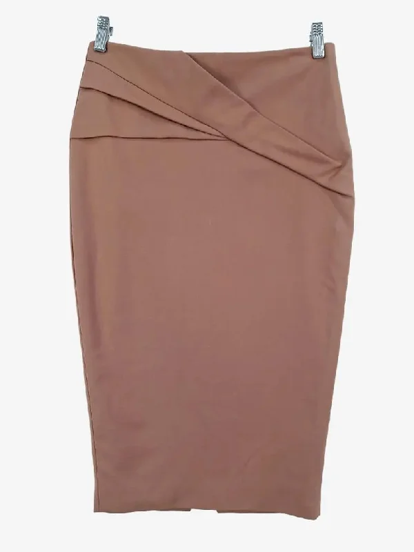Reiss Wrap Pleat Beige Office Skirt Size 10 boho skirt vibe