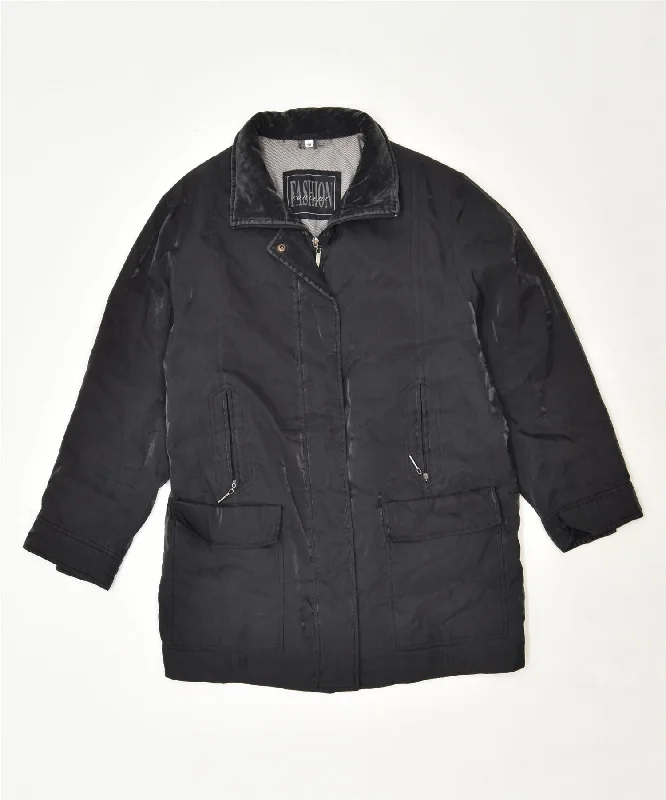 FASHION CONCEPT Womens Windbreaker Jacket IT 48 XL Black Vintage Fitted Jacket Loose Jacket Oversized Jacket