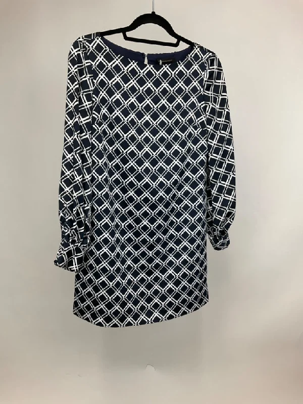 BANANA REPUBLIC BLUE & WHITE DRESS SZ 2 Tunics Silk luxurious