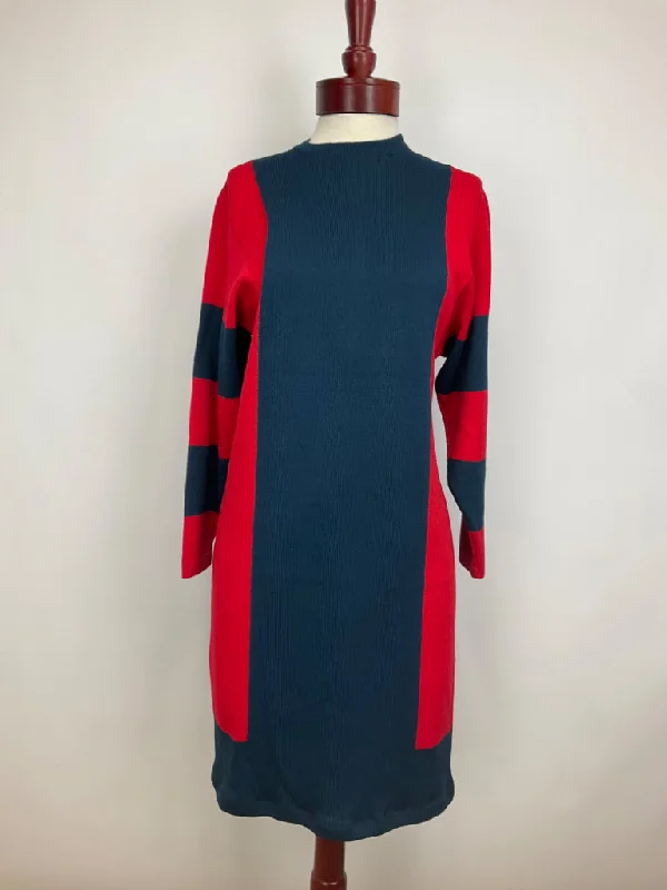ST JOHN BLUE/RED DRESS SZ 8 Tunics Top rated