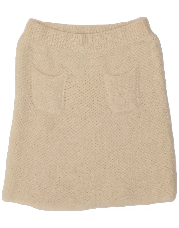 BENETTON Womens A-Line Skirt Small W26 Off White Wool lace skirt romantic