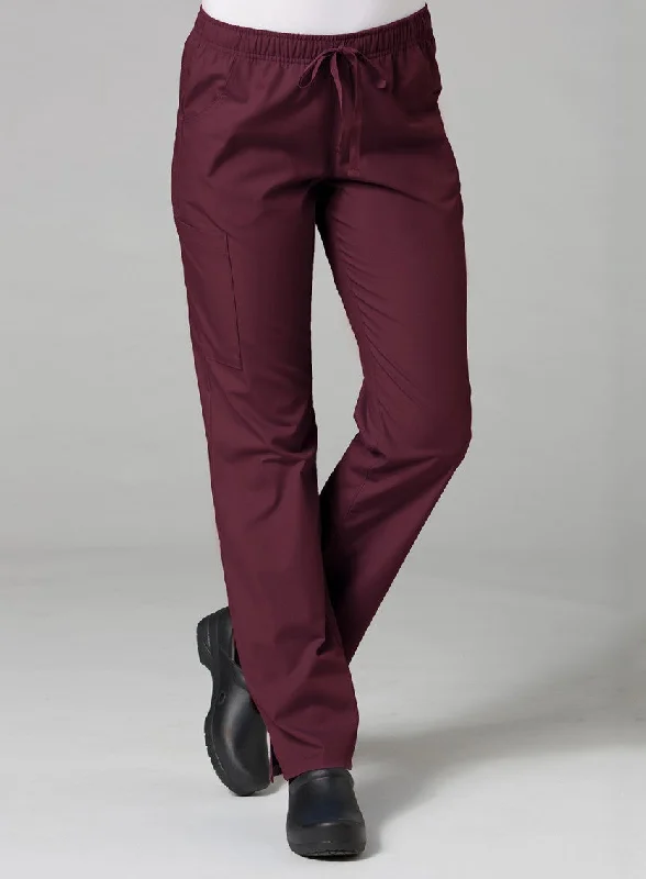 Full Elastic Cargo Pant XXS-5XL BY Maevn  / Wine Cozy Fitted Pants