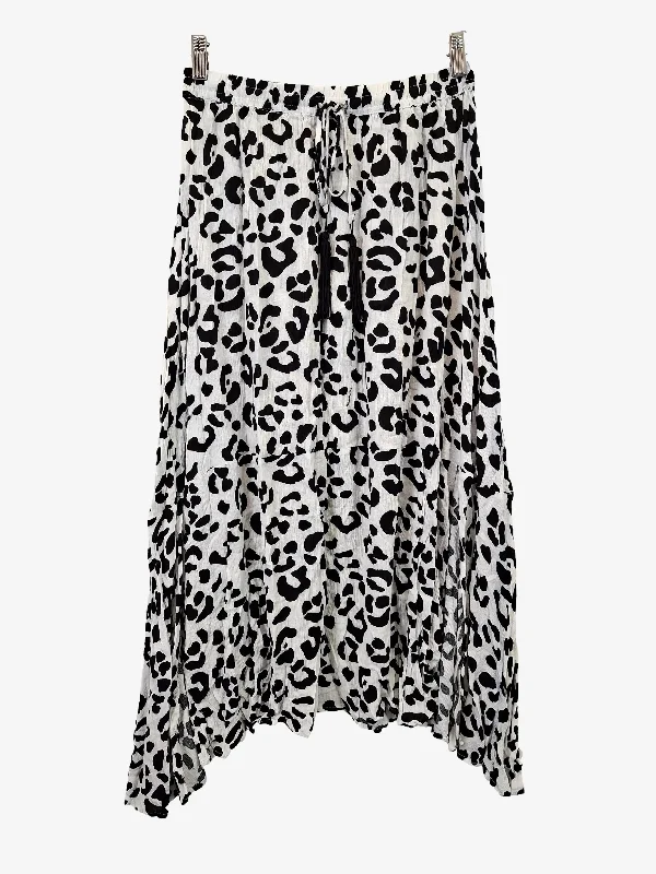 Atmos & Here Beachside Leopard Midi Skirt Size 10 seamless skirt comfort