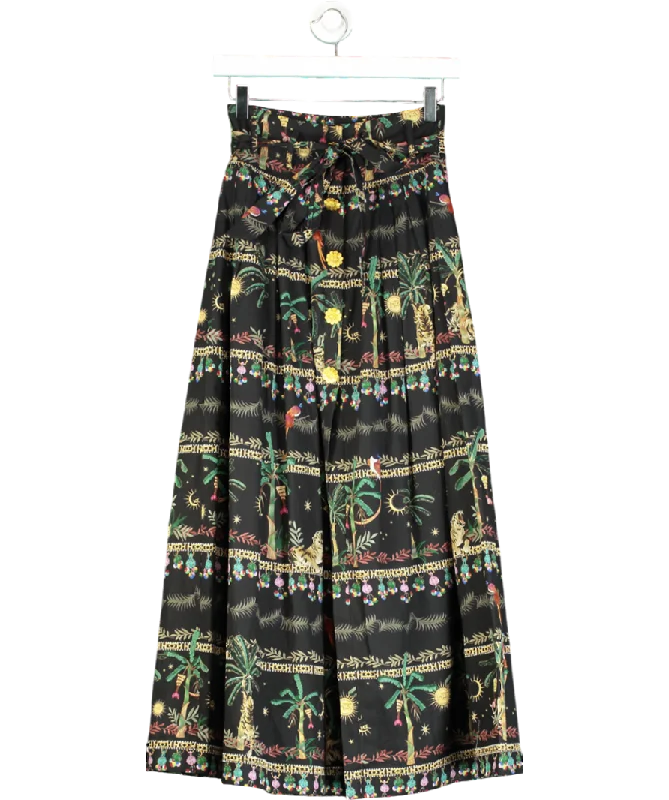 Hayley Menzies Black Midnight Safari Skirt UK XS velvet skirt rich
