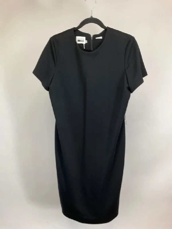 Leslie Fay Black Dress sz 12 Floral Print girly