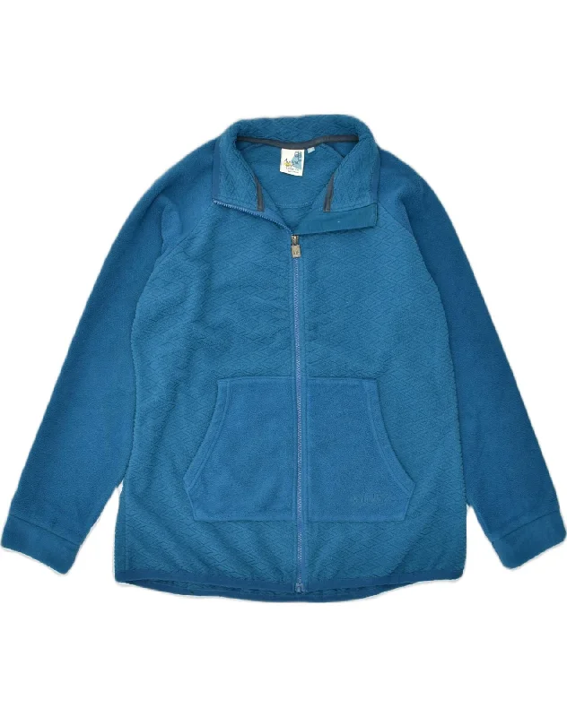WEIRD FISH Womens Fleece Jacket UK 14 Large Blue Polyester Oversized Jacket Tailored Jacket Straight Jacket
