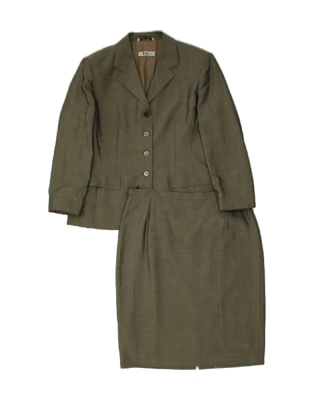 MARELLA Womens 4 Button 2 Piece Skirt Set UK 16 Large W33 Grey Viscose relaxed fit skirt