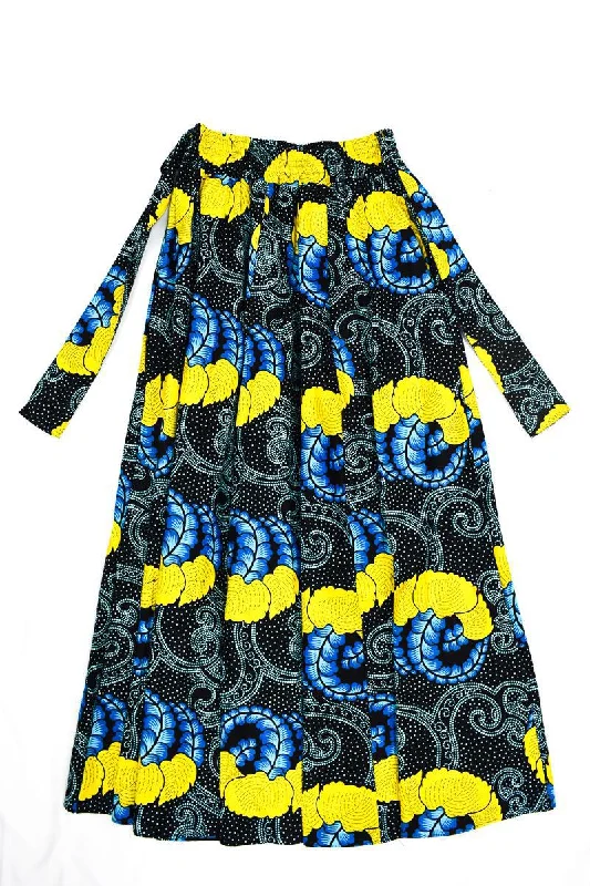 Long Ankara Floral Flair Skirt lace skirt elegant