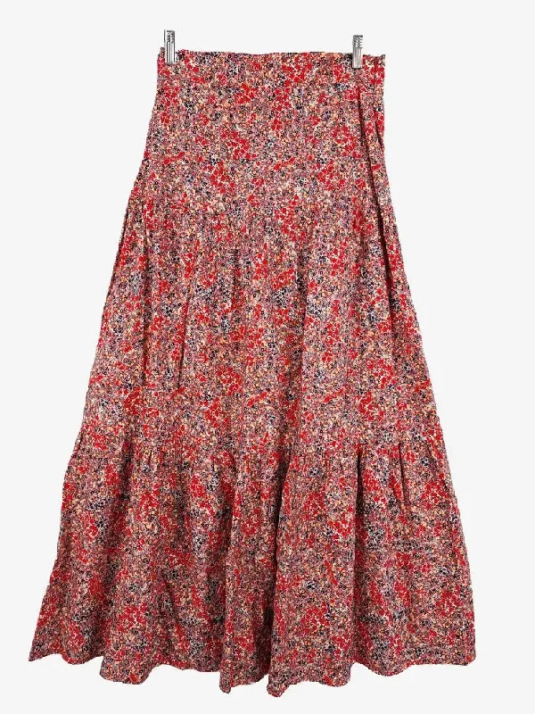Morrison Monet Printed Tiered Maxi Skirt Size 10 silk skirt sleek