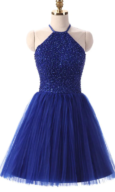 Royal Blue Short Beaded 8th Grade Prom Dresses with Keyhole Back P505 Tunics Designer luxury Royal Blue Short Beaded 8th Grade Prom Dresses with Keyhole Back P505 Tunics Designer luxury