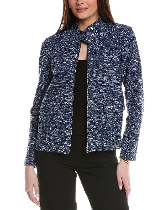 St. John Stretch Tweed Jersey Jacket Print Jacket Jacquard Jacket Patchwork Jacket