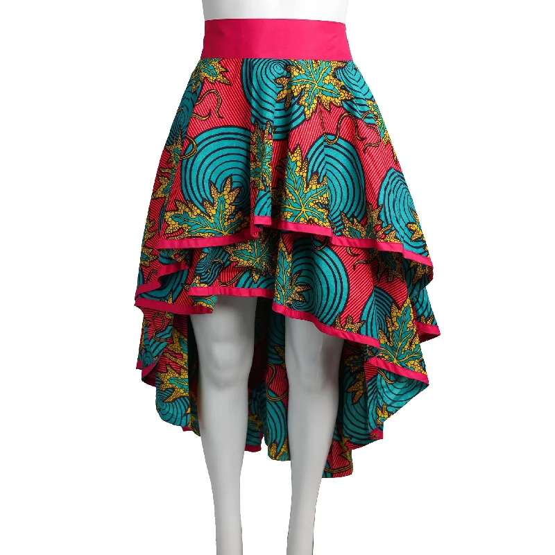 Layered Ankara Skirt with Belt chiffon skirt airy