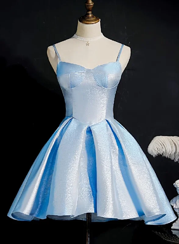 Light Blue Satin Sweetheart Homecoming Dress, Blue Short Prom Dress, Party Dress Tunics Cozy soft Light Blue Satin Sweetheart Homecoming Dress, Blue Short Prom Dress, Party Dress Tunics Cozy soft
