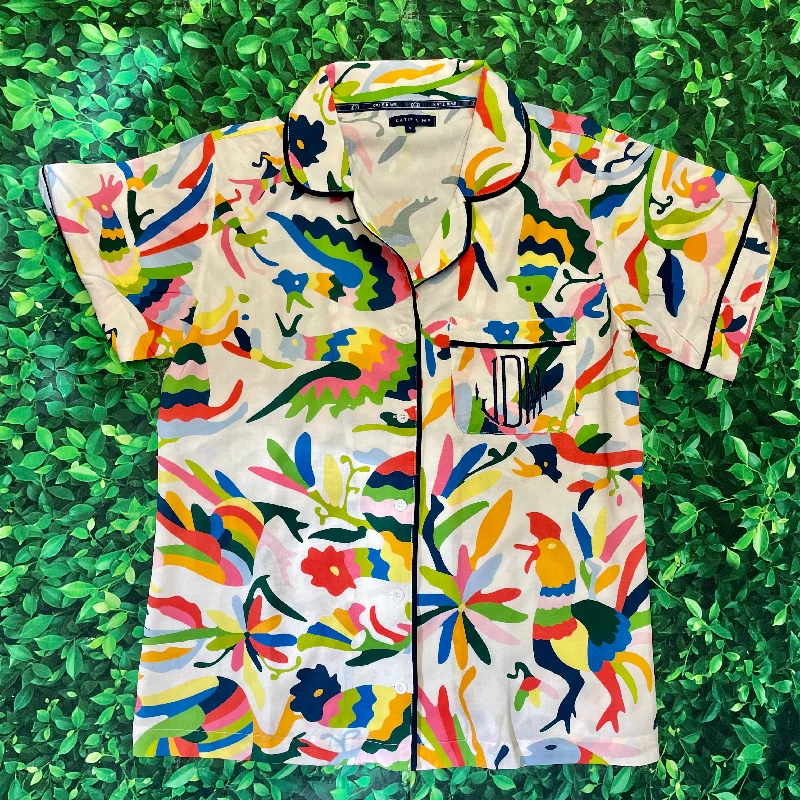 Otomi Pajama Set - Short Sleeve/Pants Casual Skinny Fit Pants