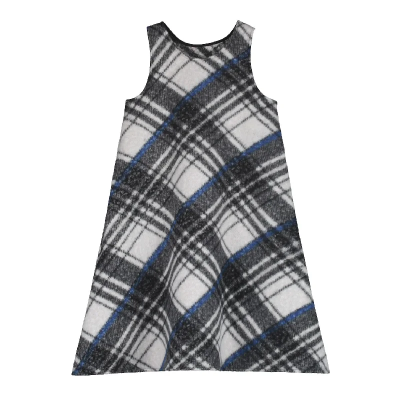 Tartan Apron Dress-Cream/Grey/Blue Tunics Favorite customer
