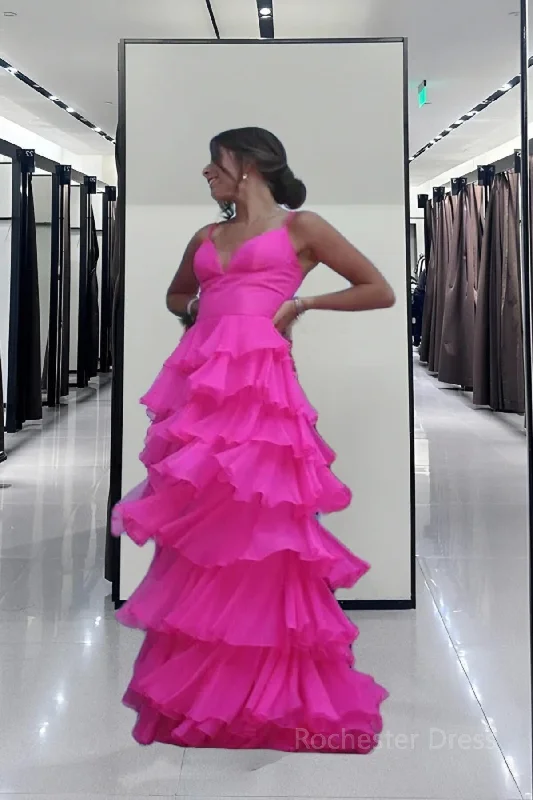 Ball Gown Hot Pink Straps Evening Party Dress Prom Dress Tunics Recommended stylist