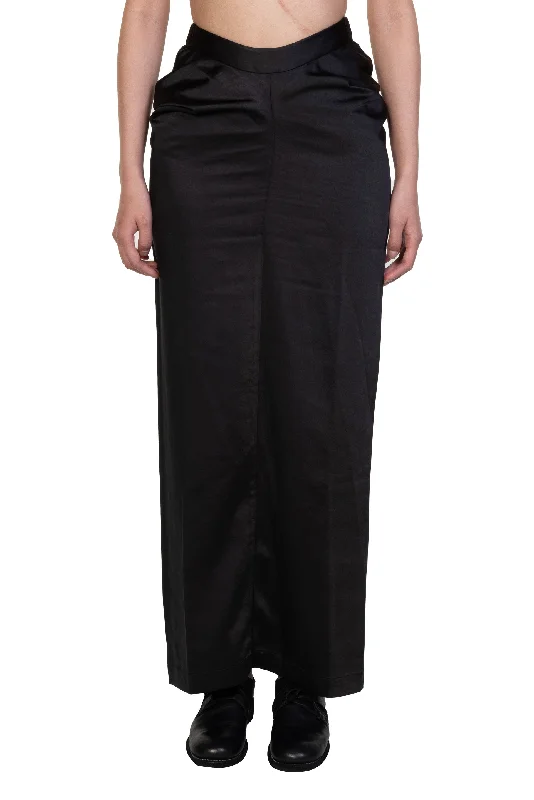Draped Back Slit Skirt linen skirt natural