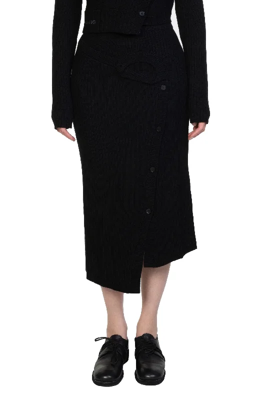 Deconstructed Knit Skirt ribbed skirt waist