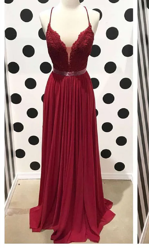 Backless Burgundy Lace Prom Dresses Long with Cross Straps P523 Boatneck Modish Everyday Backless Burgundy Lace Prom Dresses Long with Cross Straps P523 Boatneck Modish Everyday