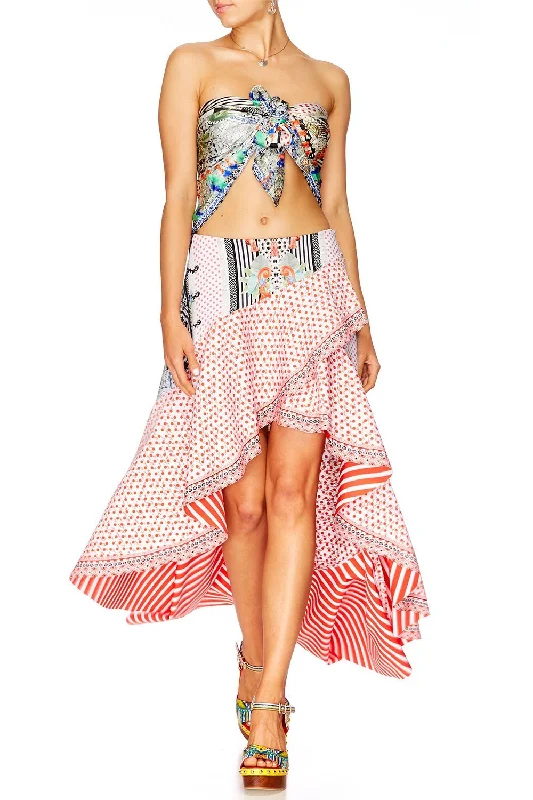 ASYMMETRIC FLOUNCE SKIRT MEET ME HERE chiffon skirt delicate