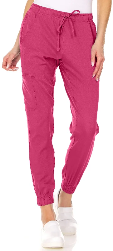 Drawstring Cargo Jogger Pant By MediChic XXS-3X / Shocking Pink Elegant Trouser Pants