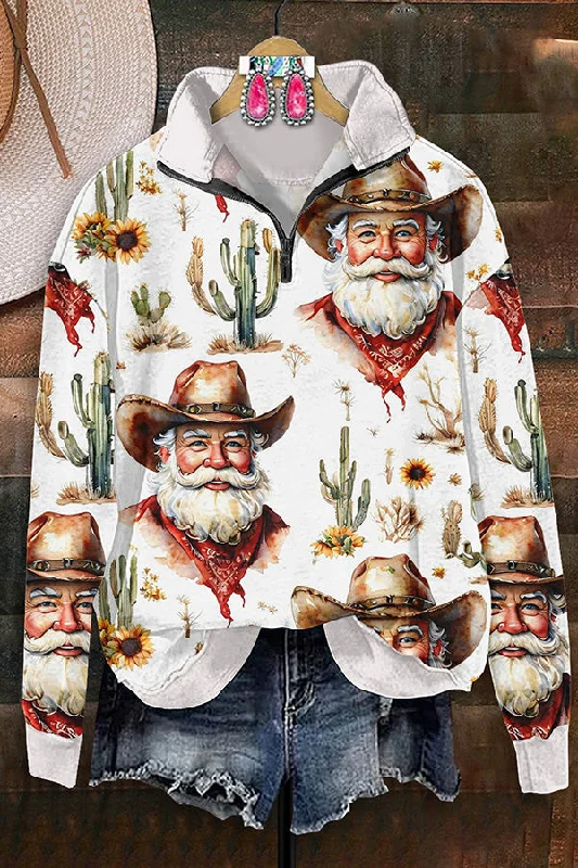 Vintage Western Cactus Cowboy Print Zipper Sweatshirt Hoodie with Hidden Zipper Minimalist Clean Vintage Western Cactus Cowboy Print Zipper Sweatshirt Hoodie with Hidden Zipper Minimalist Clean