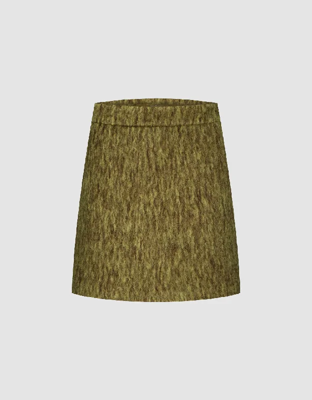 Mini A-Line Skirt velvet skirt glossy
