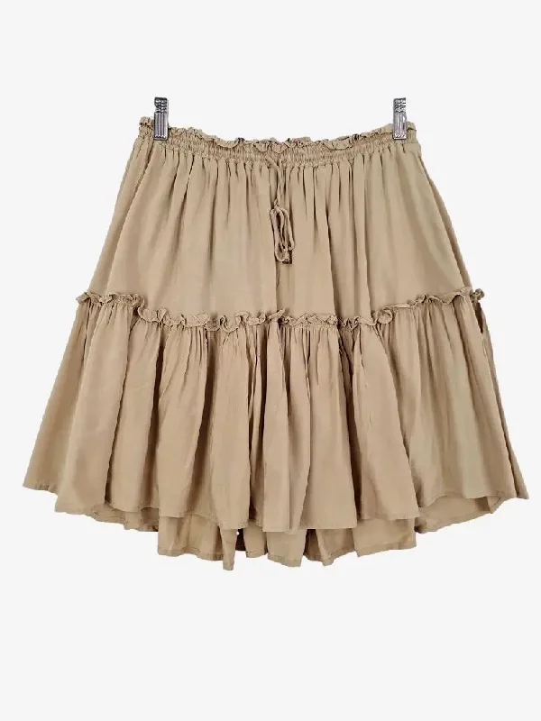 Seven Wonders Latte Gathered & Frilled Mini Skirt Size 12 lace skirt feminine