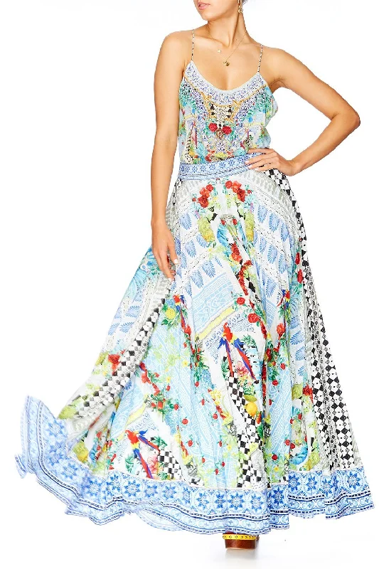 PLEATED FULL HEM SKIRT MASKING MADNESS silk skirt lustrous