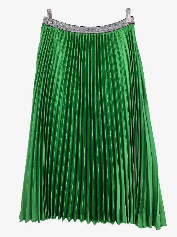 Leoni Forest Green Accordion Skirt Size 10 corduroy skirt comfortable
