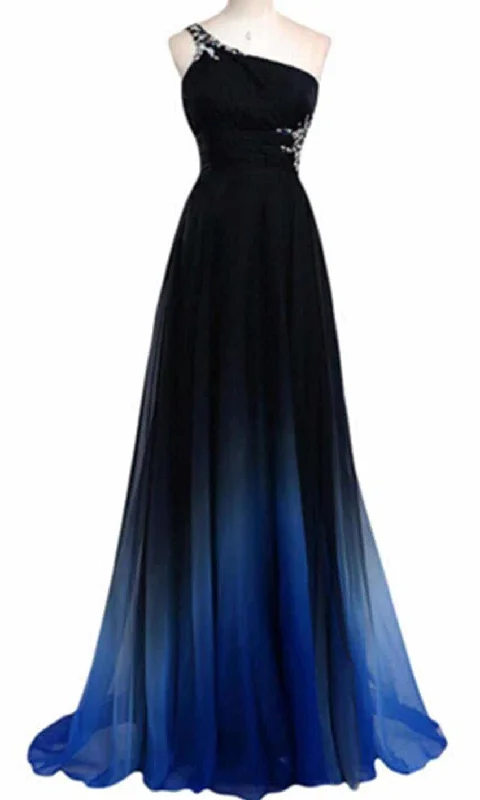 One Shouler Long Blue Gradient Prom Dresses with Band Back P433 Tunics Leisure comfortable One Shouler Long Blue Gradient Prom Dresses with Band Back P433 Tunics Leisure comfortable