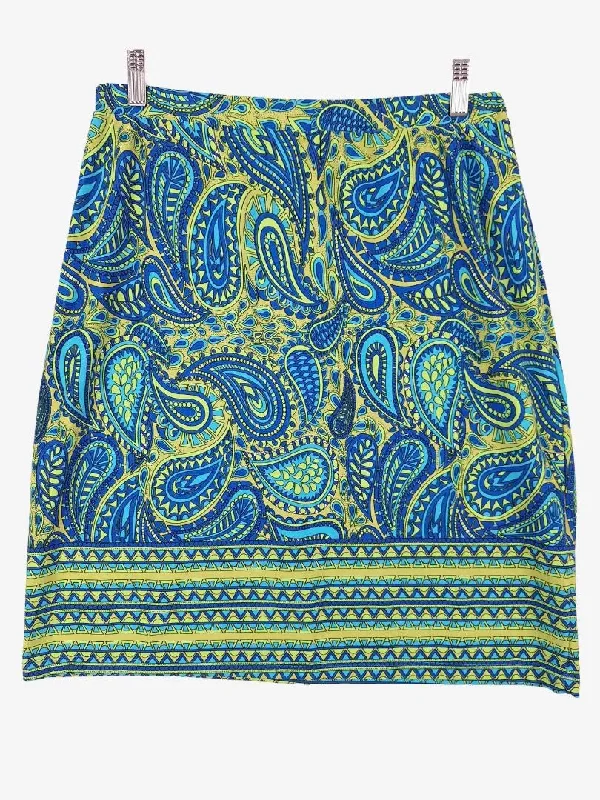 Clarity Majestic Paisley Stretch Skirt Size M cashmere skirt plush