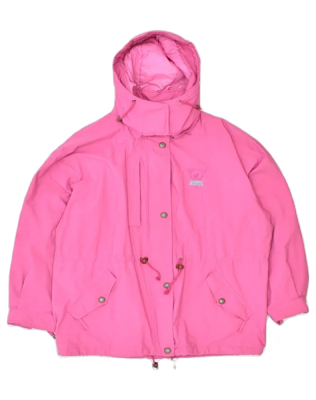 CIESSE PIUMINI Womens Loose Fit Hooded Padded Jacket EU 46 XL Pink Faux Fur Fabric Real Fur Fabric Shearling Fabric CIESSE PIUMINI Womens Loose Fit Hooded Padded Jacket EU 46 XL Pink Faux Fur Fabric Real Fur Fabric Shearling Fabric