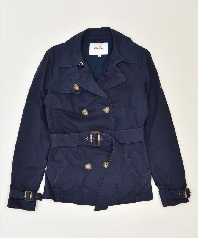 ELLESSE Womens Military Jacket UK 12 Medium Navy Blue Cotton Classic Corduroy Jacket Velvet Jacket Brocade Jacket