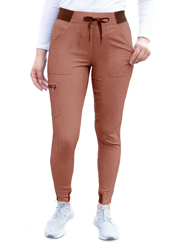 Pro Heather Collection Jogger Scrub Pant by Adar (Regular) XXS-3XL / Heather Coffee Comfortable Denim Leggings