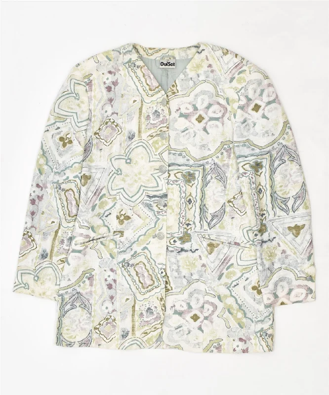OUI SET Womens 5 Button Blazer Jacket EU 38 Medium Multicoloured Floral Anorak Shell Jacket Lightweight Jacket