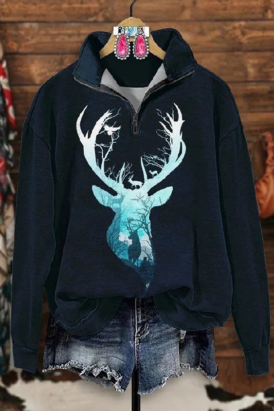 Vintage Terrasen Print Zip-Up Sweatshirt Graphic Hoodie Design Print
