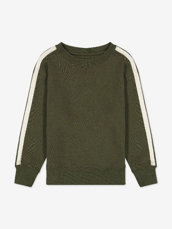 DL1961 Kids Gabe Sweatshirt in Green Hoodie with Fur Luxurious Winter