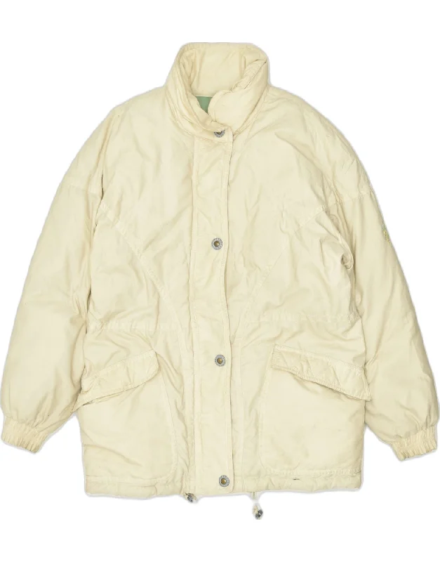 MC KEE'S Womens Oversized Padded Jacket UK 14 Medium Beige Polyester Front Pockets Side Pockets Patch Pockets