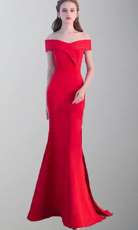 Slash Binding Collar Red Prom Dresses with Side Thigh Slit P500 Tunics Fall fleece