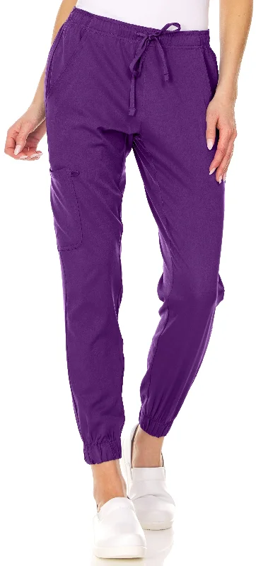 Drawstring Cargo Jogger Pant By MediChic XXS-3X / Eggplant Classic Bootcut Trousers
